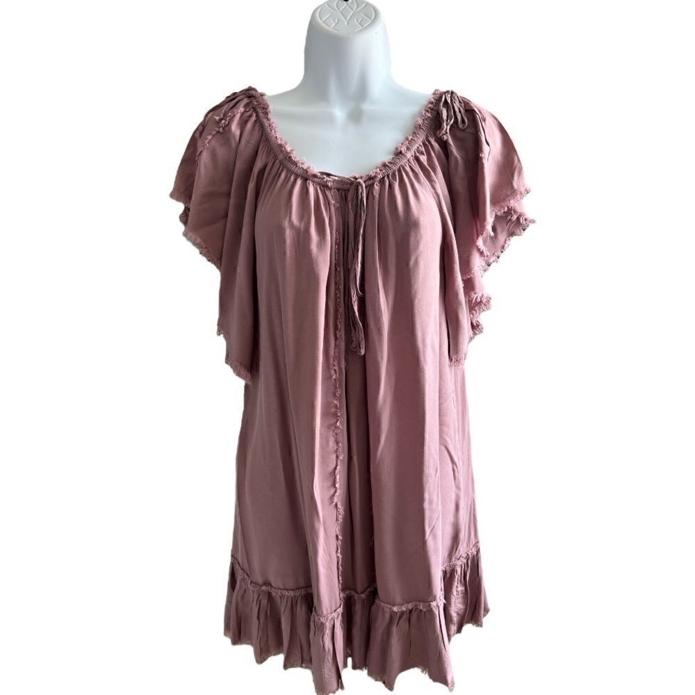 PPLA Clothing Mini Boho Dress Women’s Short Sleeveless Fringe Borders Size S